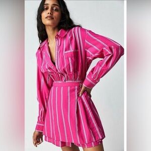 Free People High Vibrations Shirt Dress